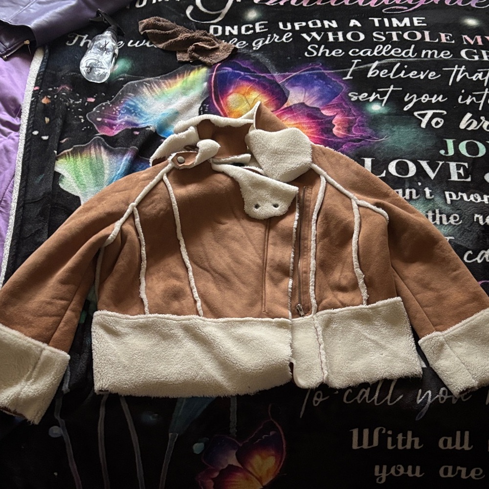 Love Tree Tan and Cream Jacket